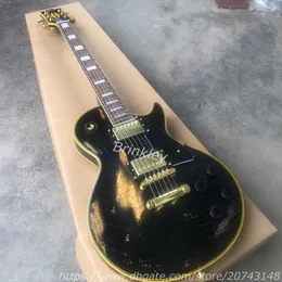 Gorący! Sklep niestandardowy Murphy Lab R8 Black LP Heavy Relic Electric Electric Guitar, Aged Relic Guitarra, Custom Service jest OK