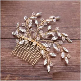 Fermagli per capelli Barrettes Pettini laterali Accessori con fiori affascinanti fatti a mano Copricapo per abiti da banchetto Gonne Gioielli consegna drop Dhmg5