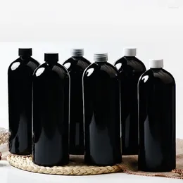 Bottiglie di stoccaggio 8 pezzi Cosmetici Spalla rotonda PET Plastica Vuota Contenitore da 1000 ml Confezione Nero Bianco Trasparente Coperchio a vite Riutilizzabile