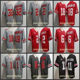 NCAA OSU Ohio State Buckeyes College Football Jersey 1 Justin Fields 18 Marvin Harrison Jr.