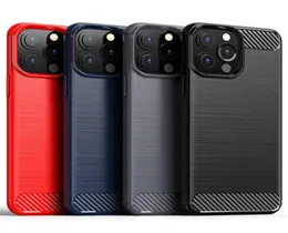 Capas de telefone móvel para iPhone 14 Pro Max 13 Mini 12 11 XS XR X 8 7 Plus SE Fibra de Carbono Macio TPU Borracha Silicone Híbrido Protection1642138