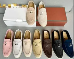 6000 designers LP sapatos planos fundo macio sapato casual mulheres mocassins verão mocassim sheos caminhada outono couro high-end fivela de metal sola plana confortável