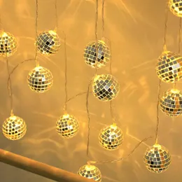 سلاسل 1 مجموعة من LED Disco Ball String Light Mirror Party Decorative Patio