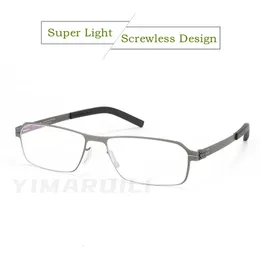 YIMARUILI Screwless Design Alloy Ultralight Retro Myopia And Hyperopia Glasses Optical Prescription Eyeglasses Frame Men's LDBG1 240118