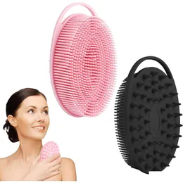 Bath Tools Accessories Exfoliating Sile Body Scrubber Soft Loofah Shower 2 In 1 Exfoliator Masr Shampoo Brush For All Skin Men Women D Dhroc