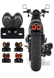 MOTORCYCLE TAIL Light Integrated Running Lamp BrakeTurn Signal Lights With Plate Chart för Harly Moto Street Bike9963195