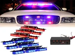 Red Blue 54 LED 6x 9LED Emergency Warning Car Vehicle Police Dash Grill Strobe Light Bar8268328