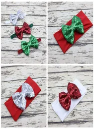 Girl Baby Christmas Hair Accins الترتر Bowknot Wrap Headwrap مرنة الرأس الفرقة Turban Hairband Vintage Hair Band FD8662836