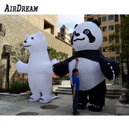 Preço de fábrica por atacado personalizado 3/4/6m altura panda inflável modelo gigante balão de desenho animado para publicidade, evento 002