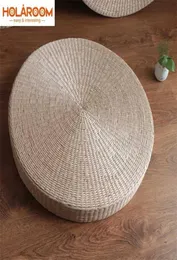 30cm 40cm Tatami Kussen Meditatiekussens Rond Stro Geweven Handgemaakt Kussen Vloer Stoel Zitmat Woondecoratie cojin redondo 211107028219