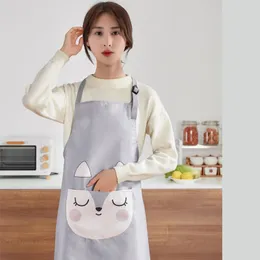 Kitchen Wipeable Hand Waterproof Comfortable Oil-Proof Cartoon Wreath Rabbit Kitchen Nail Shop Apron Women Baking Accessories HZ107