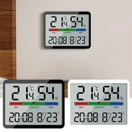 Relógios de parede Ultra Fino Despertador LCD Grande Tela Digital Higrômetro Simples Design Magnético Decoração de Mesa