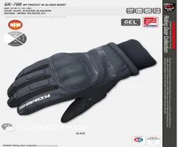 2015 nuevos guantes de moto KOMINE GK799 de invierno que mantienen el calor, impermeables, a prueba de viento, guantes de moto, cuero de vaca, color negro, tamaño 2285662