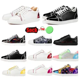 Moda Red Bottoms Sapatos Casuais Senior Fun Vieira Designer Tênis Clássico Branco Baixo Tops Elástico Bezerro Casuals Tênis para Homens e Mulheres Tamanho 35-47