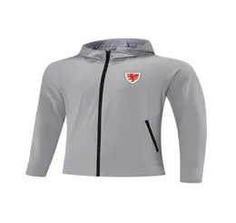 Squadra Nazionale di Calcio del Galles Uomo039s Giacche Juniors Maglie cerniera intera Giacca con cappuccio Giacca a vento Sottile e traspirante per socc7269589