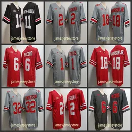 NCAA OSU Ohio State Buckeyes College Football Jersey 1 Justin Fields 18 Marvin Harrison Jr.