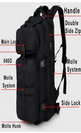 600D Backpack Plecak Waterproof Waterproof Assault Molle Pack 35L Sling Backpack Army Prochak Bag na wycieczkę na świeżym powietrzu 7492759