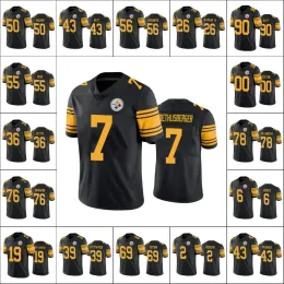 08i Jersey Pittsburgh''Steelers''men 7 Ben Roethlisberger 39 Minkah Fitzpatrick 90 T.J. Watt '' '' Women Youth Custom Color Rush Limited Jer