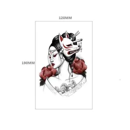 Makeup Ukiyoe Geisha Half Arm TBS Simulation Tattoo Water Transfer Sticker