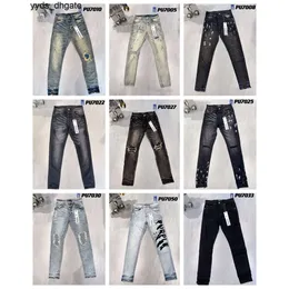 Lila jeans herrar designer man svart rak design retro streetwear casual trepants designers joggers pant cyklist smal rak mager denim dxjq