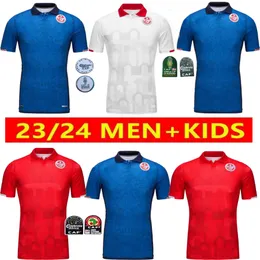 Tunesien-Fußballtrikots 2024/25 Heim-Auswärts-Third-Fußballtrikots MSAKNI HANNIBAL MAALOUL SLITI KHENISSI Herren-Uniform-Kits oben