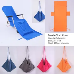 Ny strandstol täcke lounge stol täcker filtar bärbara med band strandhanddukar dubbel lager tjock filt till sjöss 545qh