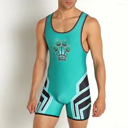 Conjuntos de corrida da equipe masculina verão corrida wrestling singlets terno boxe skinsuit levantamento de peso ginásio treinamento collants correndo speedsuit