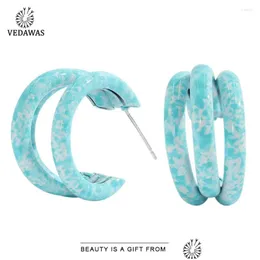 Gestüt Ohrringe Vedawas Modefarbe niedliche C-Form-Ohrring für Frauen böhmische Süßigkeiten Farbe Hoop Juwely Party Girl Geschenk Drop Lieferung DHKMA