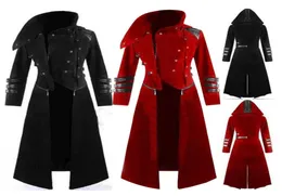 Новый разноцветный мужской Тренч в готическом стиле в стиле стимпанк с капюшоном, костюм для вечеринки, фрак, куртка с длинными рукавами, пальто в стиле ретро, Jacket6731429