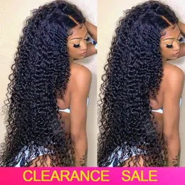 Deep Wave Frontal Wig 13x4 13x6 Hd Transparent Lace Frontal Wig Glueless 5X5 6X4 Wig 28 30 Inch Curly Lace Front Human Hair Wigs 240118