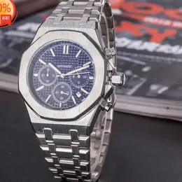 AP Tutti i quadranti con data automatica di lavoro Orologi da uomo p Orologio da polso per il tempo libero con cinturino in acciaio pieno di design di lusso da uomo con movimento al quarzo in oro argento