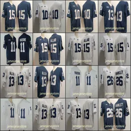 Camisa de futebol NCAA 15 Drew Allar 26 Saquon Barkley 10 Nicholas Singleton 11 Abdul Carter Homens mulheres jovens