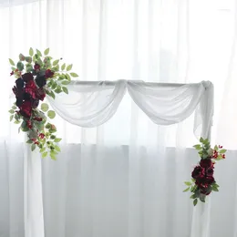 Flores decorativas 70x40cm casamento arco artificial flor triângulo arte palco fundo decoração área de boas-vindas linha
