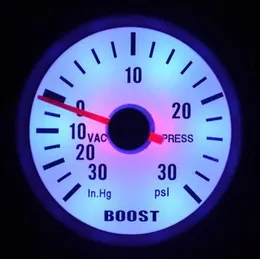 2quot 52MM AUTO METER VISORE BIANCO LED BLU CERCHIO ARGENTO SCALA DA 90 GRADI BOOST PSI GAUGE AUTO GAUGE3509557