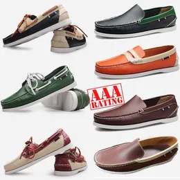 GAI GAI GAI Top Quality Designer Homens Mocassins Slip-on Couro Genuíno Mens Vestido Preto Marrom Mocassim Soft Bottom Driving Shoes Tamanho 38-45