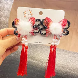 お祝いのお祝いの子供の弓のかわいいプリンセスタッセルヘッドウェア古代スタイルのアクセサリーヘアクリップ