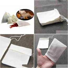 Badverktygstillbehör Hela bärbara 100 st 8x10 cm bomull Muslin återanvändbara DString väskor förpackning av tvål örter filterväskor6397515 drop deli dhsrf