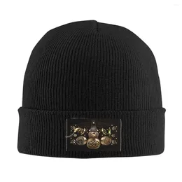 Berets retro steampunk parapunk metall crânios gorros bonés para homens mulheres unisex inverno quente chapéu de malha adulto lutador piloto bonnet chapéus