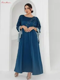 Roupas étnicas Ramadan Moda Beading Vestido Muçulmano Abaya Feminino Hit Color Islâmico Kaftan Robe Silky Stain Musulman Wy1900