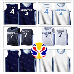 Argentina 2019 Basketball World Cup Jerseys 4 Luis SCOLA 29 Patricio GARINO 7 Facundo CAMPAZZO 14 Gabriel DECK 8 Nicolas LAPROVITT4976180