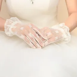 Special Vacker Short White Tulle Bridal Glove Wedding Bride Gloves också för Women039S Formal Prom Gloves8601893