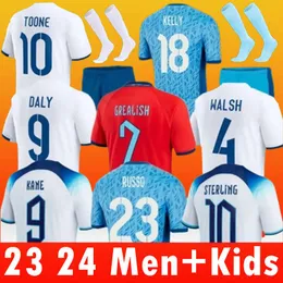 23/24 КЕЙН футбольная майка Angleterre FODEN STERLING GREALISH RASHFORD MOUNT BELLINGHAM SAKA 2023 2024 Футбольная рубашка АНГЛИЯ TRIPPIER мужская детская комплектация