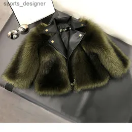 Mädchen Pelz Mantel Jacke Nachahmung Künstliche Pelz Gras Hohe Qualität Plüsch + Leder Gefälschte 2 stücke Winter Kinder baby girlClothes''gg''L1MQ