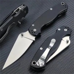 Coltello pieghevole tattico 440C Lama liscia satinata Manico G10 nero con clip Coltello da caccia per sopravvivenza di campeggio esterna EDC Strumenti tascabili