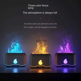 Luftbefeuchter 2024 Neue Flamme Luftbefeuchter USB Ultraschall Kühlen Nebel Ätherisches Öl Aroma Diffusor Mit Bunten Licht Simulieren Feuer Luftbefeuchter YQ240123