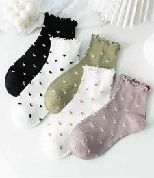 Милые японские носки с рюшами Kawaii Harajuku, женские Calcetines Mujer Chaussette Femme Skarpetki Damskie, белые хлопковые носки Happy G7021769