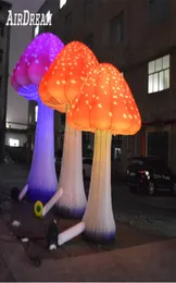 Altezza 2346 m Fornitura di funghi gonfiabili giganti colorati e vivaci con luci a led per eventi di festival all'aperto9916047