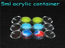 Clear plastic acrylic e liquid case wax holder box 5ml mini acrylic bho jars silicone jars dab wax vaporizer oil container silicon1243165