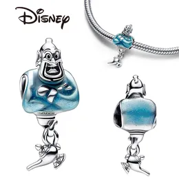Sterling Sier Aladdin Genie & Lamp Dangle Holder Fit Original Brand Charm For Women Jewelry Making Gift