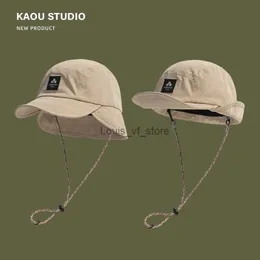 Wide Brim Hats Bucket Japanese Style Quick-Drying Sun-Proof Peaked Cap Men and Women Outdoor Casual Sun-Shade Fisherman Hat Camping AlpineH240122